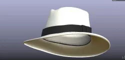 PBR Stylish White Fedora Hat Low-poly  3D model