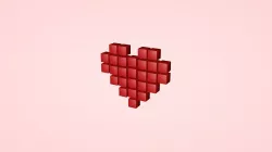 Pixel Heart Low-poly  3D model