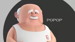 Popop Stylised Male Elderly Charcter  AR friendly texture atlas 3D model