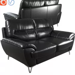Protter Leather-Look Fabric Loveseat 3D model