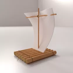 Raft With Sail 3D model