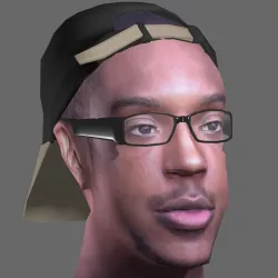 Realistic Black Person Head Low-poly  3D model