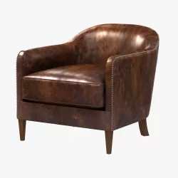 restoration hardware 1950S FRENCH TUXEDO LEATHER CLUB CHAIR 3D model