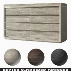 RH BEZIER 8-DRAWER DRESSER 3D model