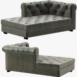 RH Modern Modena Chesterfield Leather Left-Arm Chaise 3D model