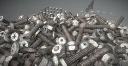 Rusty Low-Poly Bolt and Nut Package  Low-poly  3D model