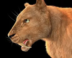 Saber Tooth Lion Rigged Hairs Low-poly  3D model