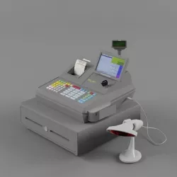 Sam4s Samsung SPS-530 Cash Register with Barcode Reader Light  2 3D model