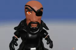 Samuel L Jackson  is  Nick Fury   baby chibi version 3D model