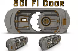 SCI FI Door Low-poly  3D model