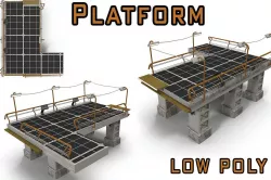 Sci fi platform Low-poly  3D model