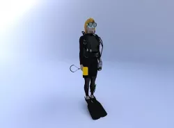 Scuba Diver Female 3D model