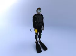 Scuba Diver Male 3D model