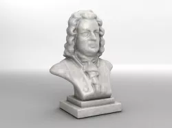 Sculpture Bust of  Johann Sebastian Bach 3D model