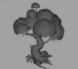 semi realistic tree model created in maya 2017 3D model
