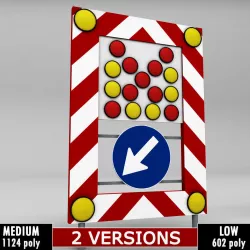 Sign accident street lamp low poly Low-poly  3D model
