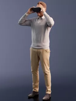 Simon 10055 - Casual VR Guy Low-poly  3D model