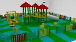 Simple Children Playground 01 Low-poly  3D model