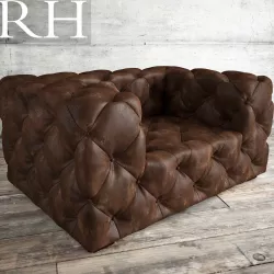 SOHO TUFTED LEATHER CHAIR 3D model