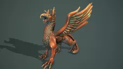 Statue griffon Low-poly  3D model