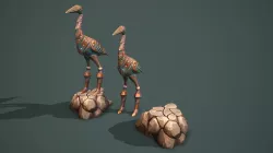 Statue heron Low-poly  3D model