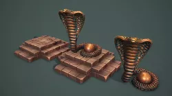 Statue snake Low-poly  3D model