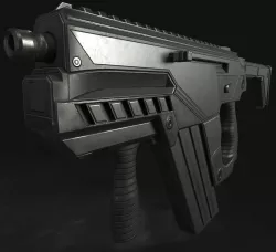 Submachine Gun M24 R Retexurted Low-poly  3D model
