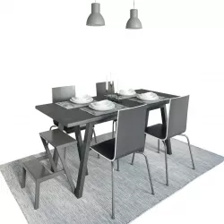 Table Riggestad and chair Martin by Ikea 3D model