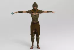 The Spear Guardian  Low-poly  3D model