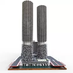 Towers Marina city lowpoly  Low-poly  3D model