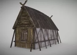 Viking Longhouse Low-poly  3D model