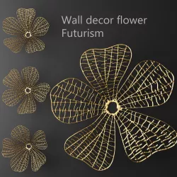 Wall decor flower Futurism Panel 3D 3D model