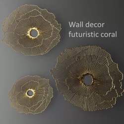 Wall decor futuristic coral Panel 3D 3D model