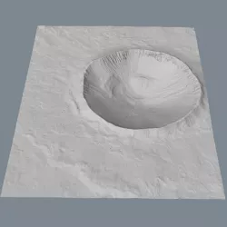 Well-Preserved 3 Kilometer Diameter Impact Crater 3D model