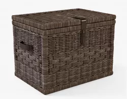 Wicker Storage Trunk 10 Walnut Brown Color 3D model
