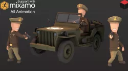 WW2 Us Commander Low-poly  3D model