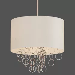 3 Light Cascading Ring Polished Nickel Pendant 3D model