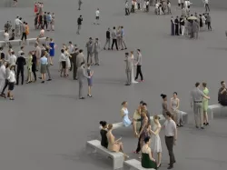 3D PEOPLE CROWDS -PLAZA SQUARE -  ULTIMATE SPEED SOLUTION   Low-poly  3D model