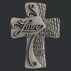 3d STL models for CNC cross Love 3D model