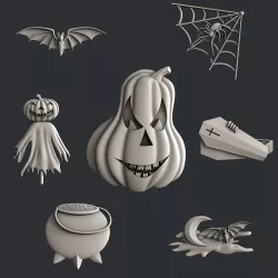 3d STL models for CNC router set Halloween 3D model