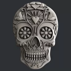 3d STL models for CNC  sugar skull 3D model