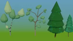 4 Low poly trees  Low-poly  3D model