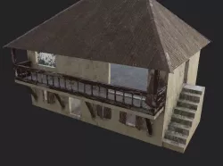 Abandonned tropical house Low-poly  3D model
