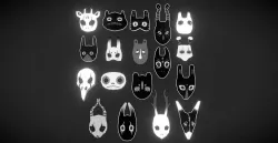 Ancient Mask Collection Low-poly  3D model