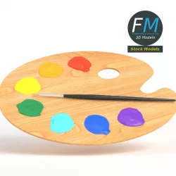Artist palette 3D model