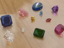 Assorted Gems and stone cuts Low-poly  3D model