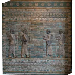 ASSYRIAN FRIEZE OF ARCHERS STONEWALL 4 ARCHERS 3D model