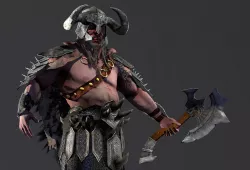 Barbarian - Game charakter Low-poly  3D model