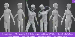Base Meshes Child Starter Kit Low-poly  3D model