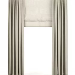 Beige narrow curtains 3D model